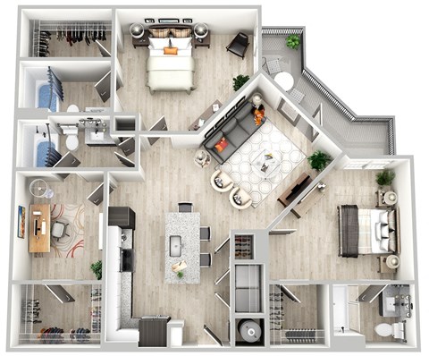 2 bedroom floor plan  the residences at
